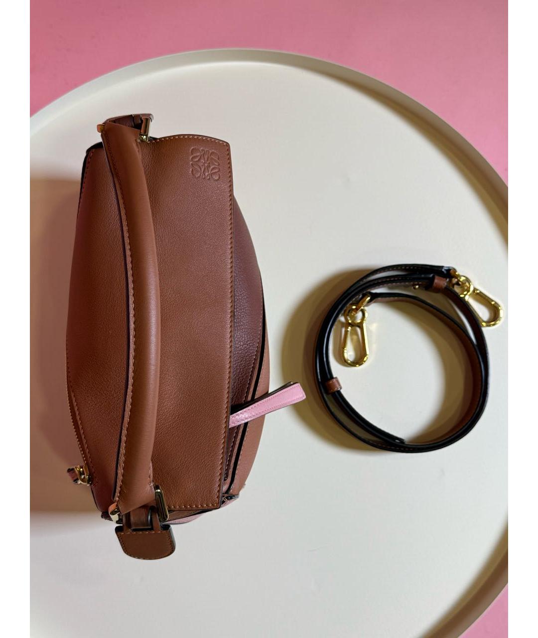 LOEWE Коричневая кожаная сумка с короткими ручками, фото 3