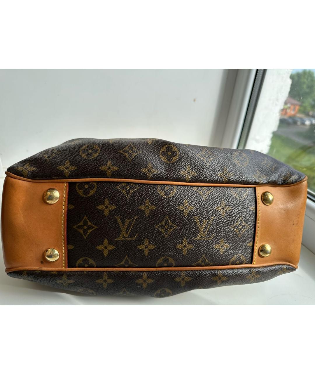 LOUIS VUITTON Коричневая кожаная сумка тоут, фото 6