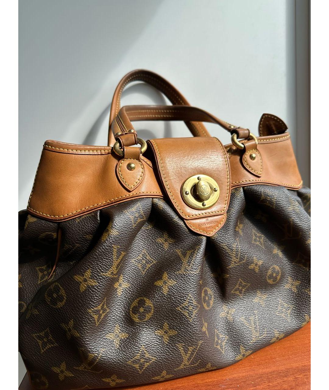 LOUIS VUITTON Коричневая кожаная сумка тоут, фото 2