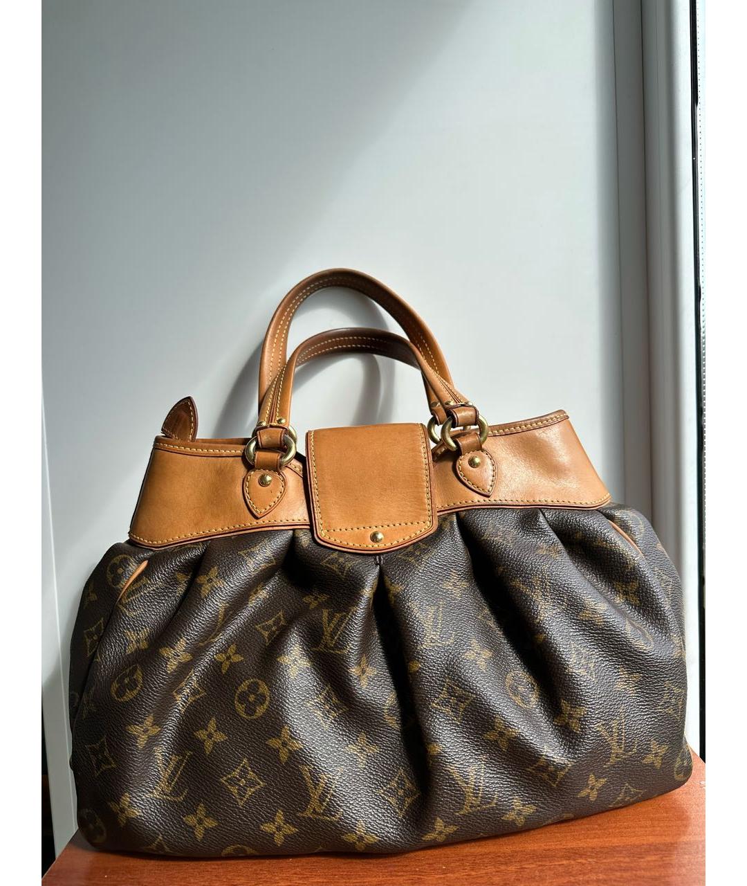 LOUIS VUITTON Коричневая кожаная сумка тоут, фото 3