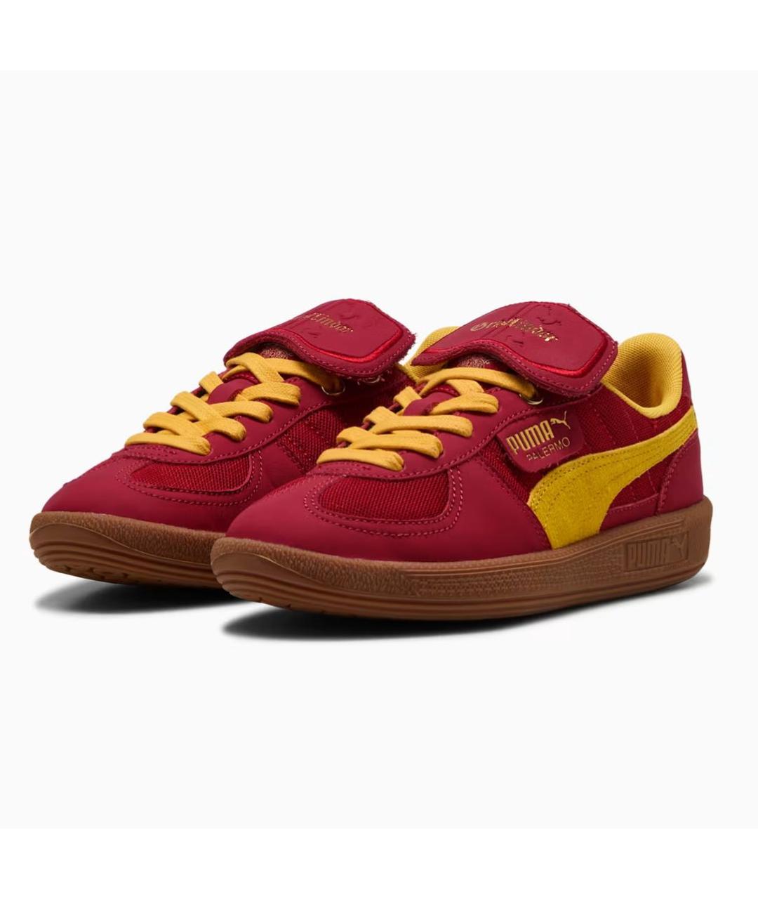 PUMA Бордовые кожаные низкие кроссовки / кеды, фото 2