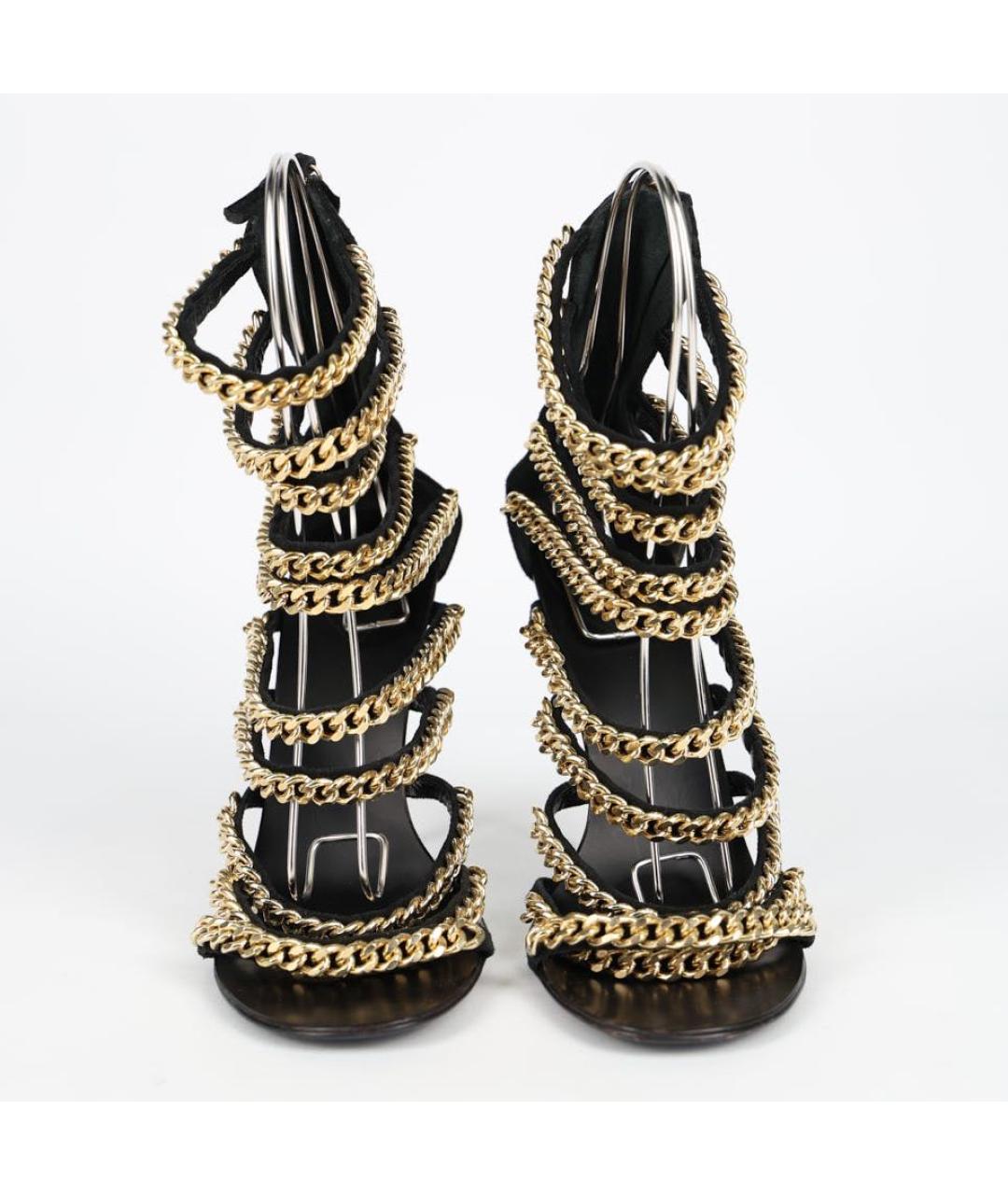 GIUSEPPE ZANOTTI DESIGN Золотые замшевые босоножки, фото 2