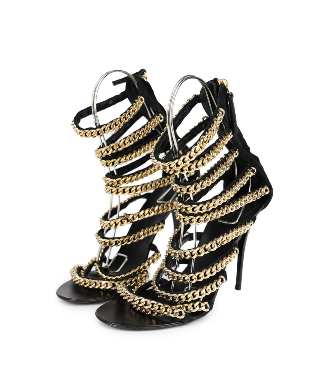 GIUSEPPE ZANOTTI DESIGN Золотые замшевые босоножки, фото 6