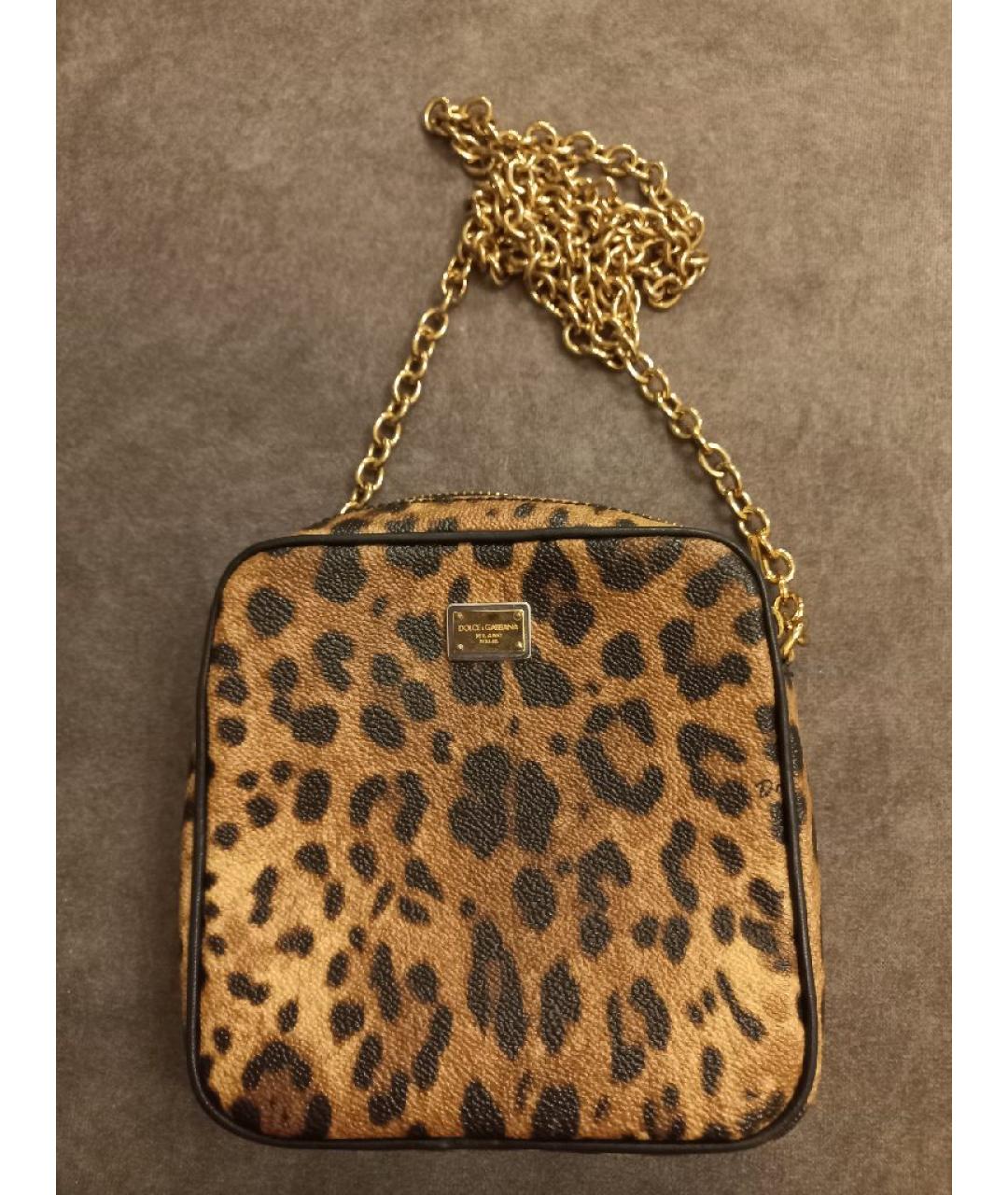 DOLCE&GABBANA Коричневая сумка через плечо из искусственной кожи, фото 5