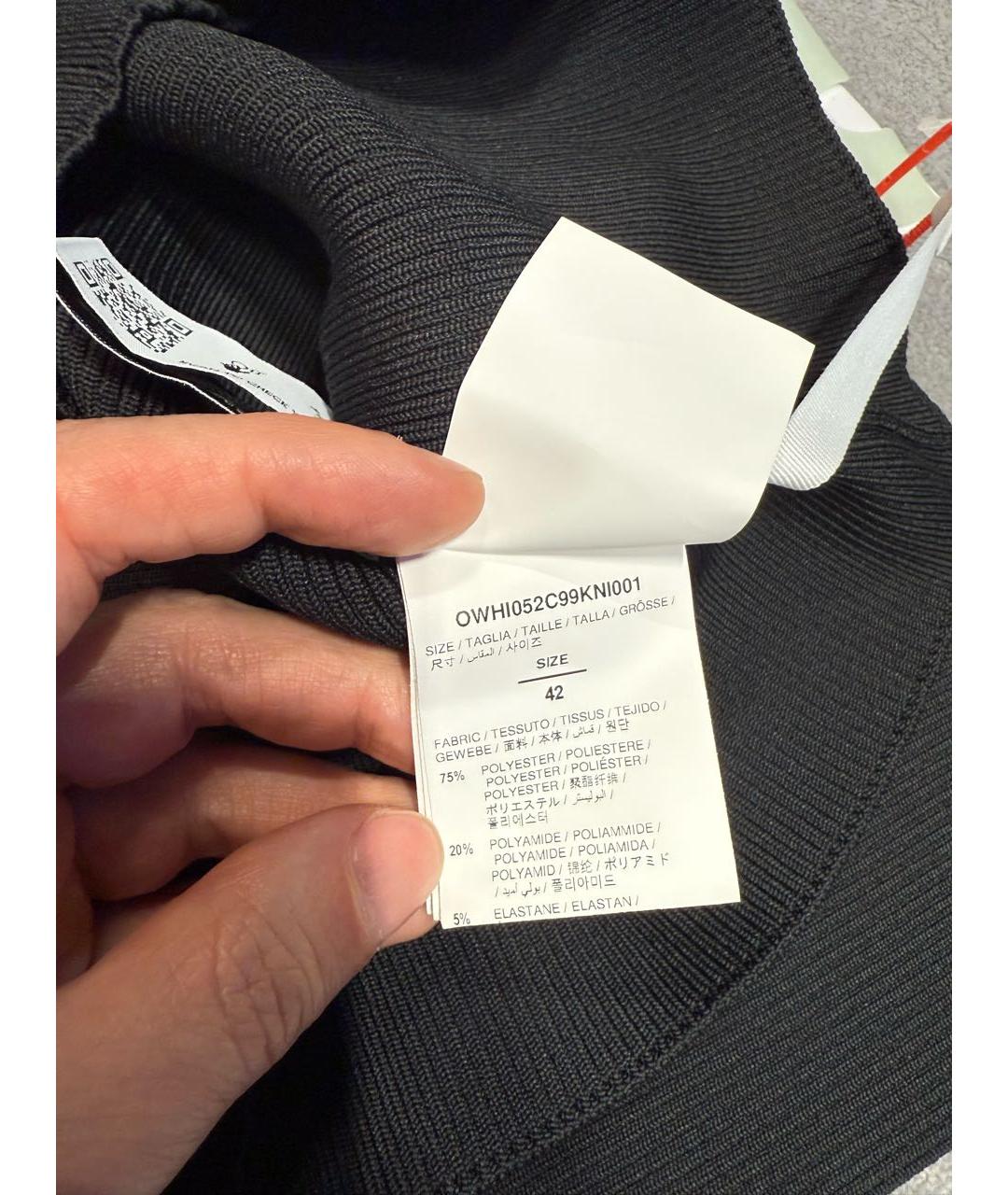 OFF-WHITE Черное полиэстеровое коктейльное платье, фото 5