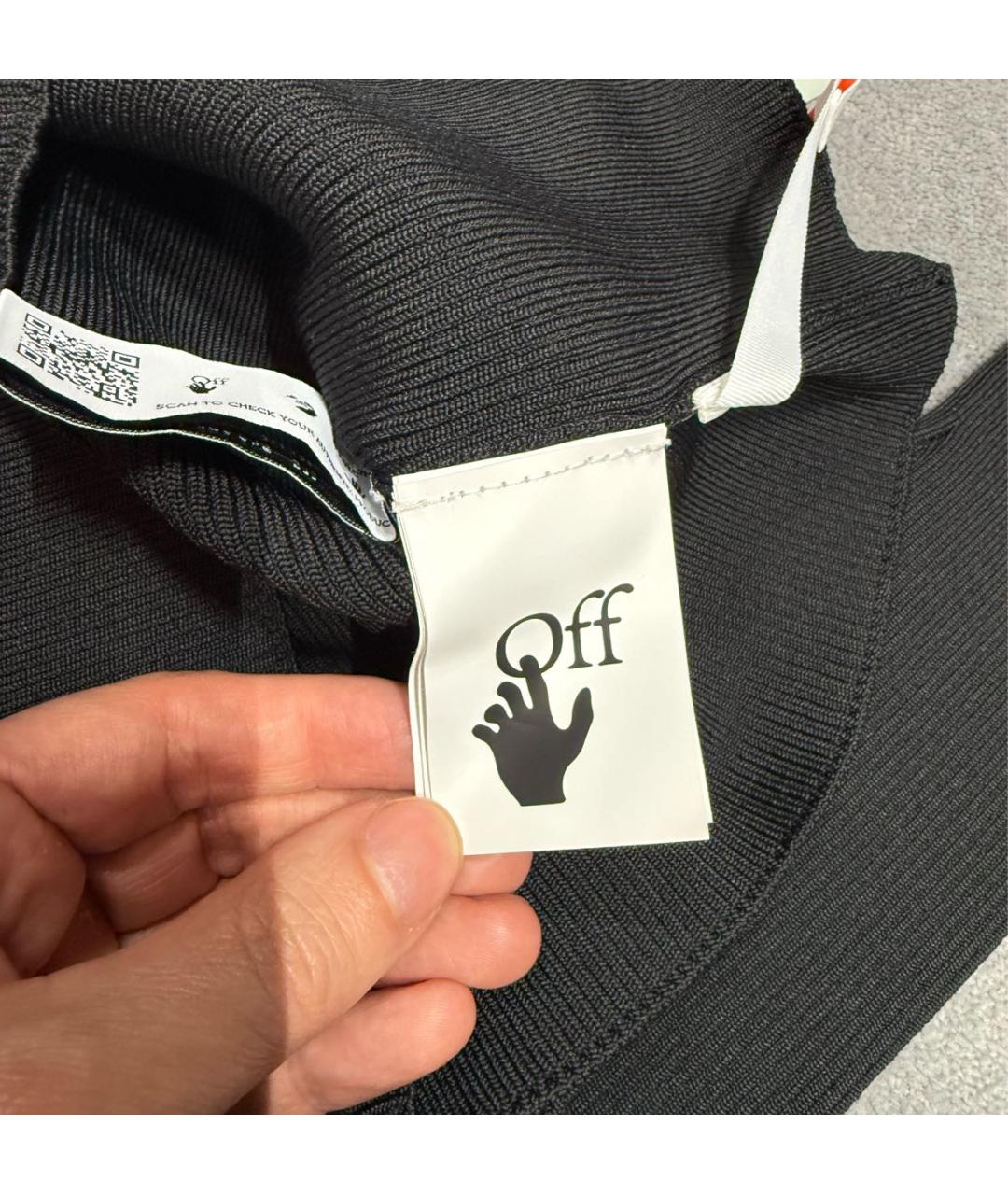 OFF-WHITE Черное полиэстеровое коктейльное платье, фото 4