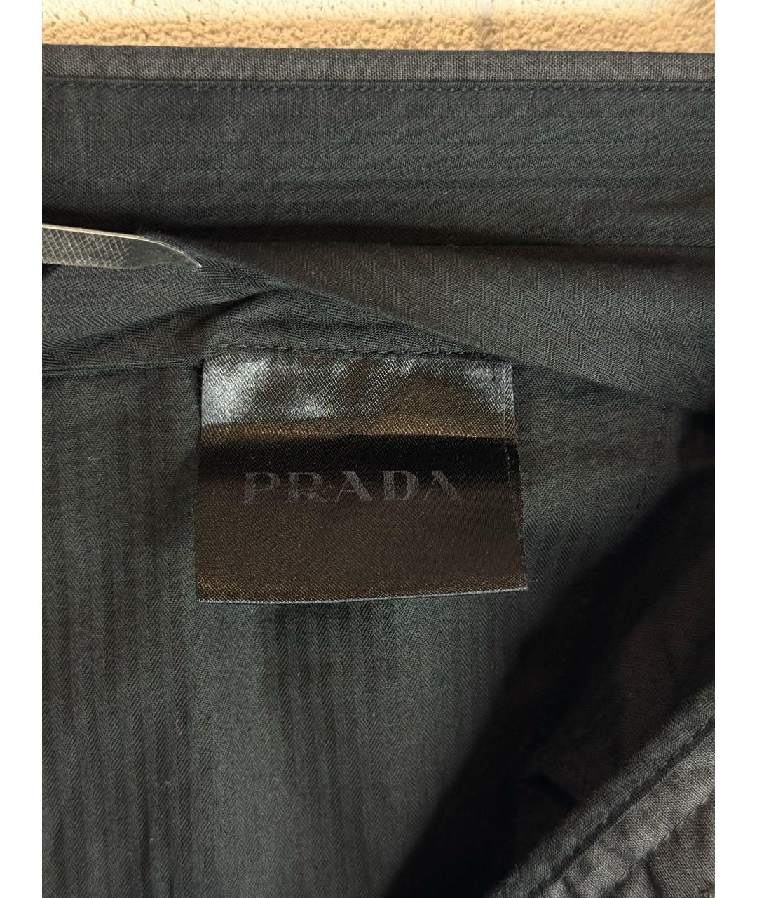 PRADA Серые шерстяные классические брюки, фото 7