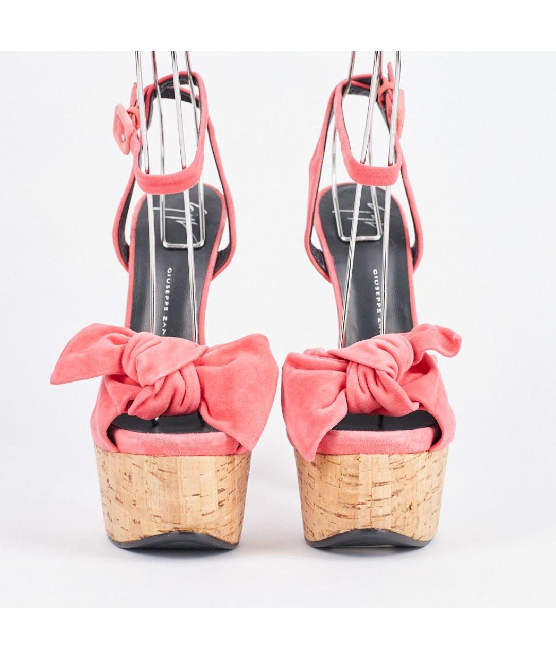 GIUSEPPE ZANOTTI DESIGN Коралловые замшевые босоножки, фото 3