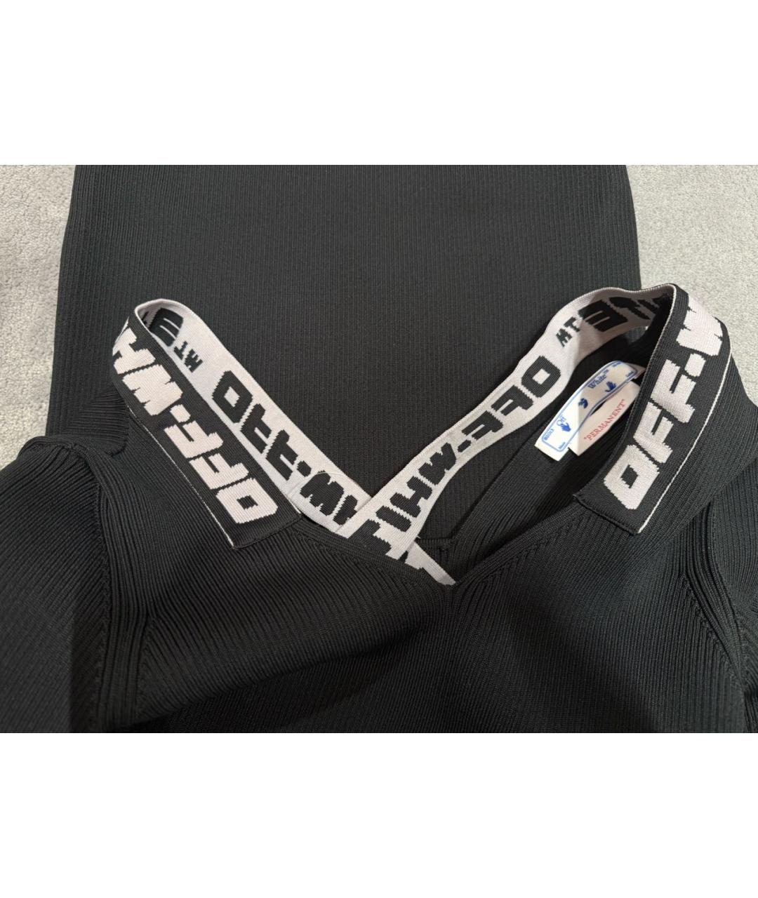 OFF-WHITE Черное полиэстеровое коктейльное платье, фото 3