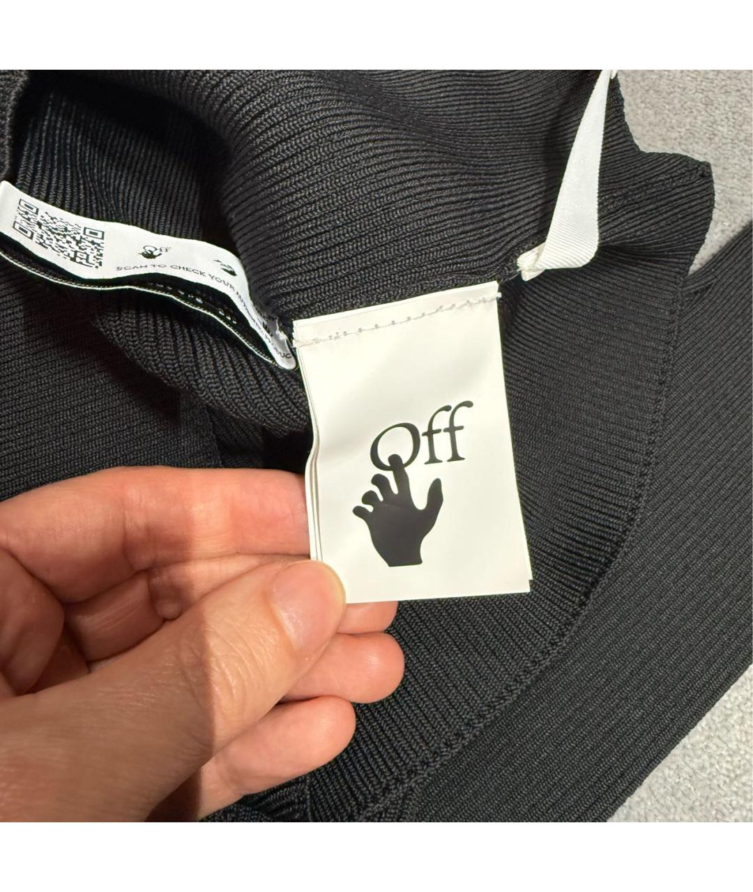 OFF-WHITE Черное полиэстеровое коктейльное платье, фото 4