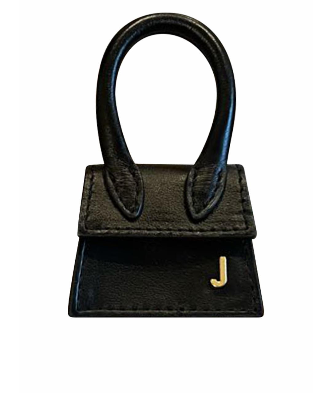 JACQUEMUS Черная кожаная сумка через плечо, фото 1