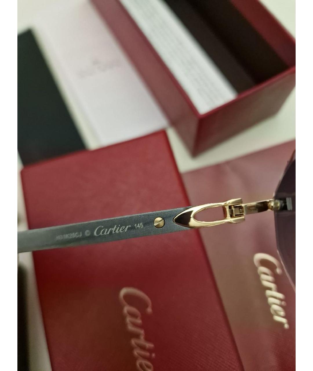 CARTIER Зеленые деревянные солнцезащитные очки, фото 8