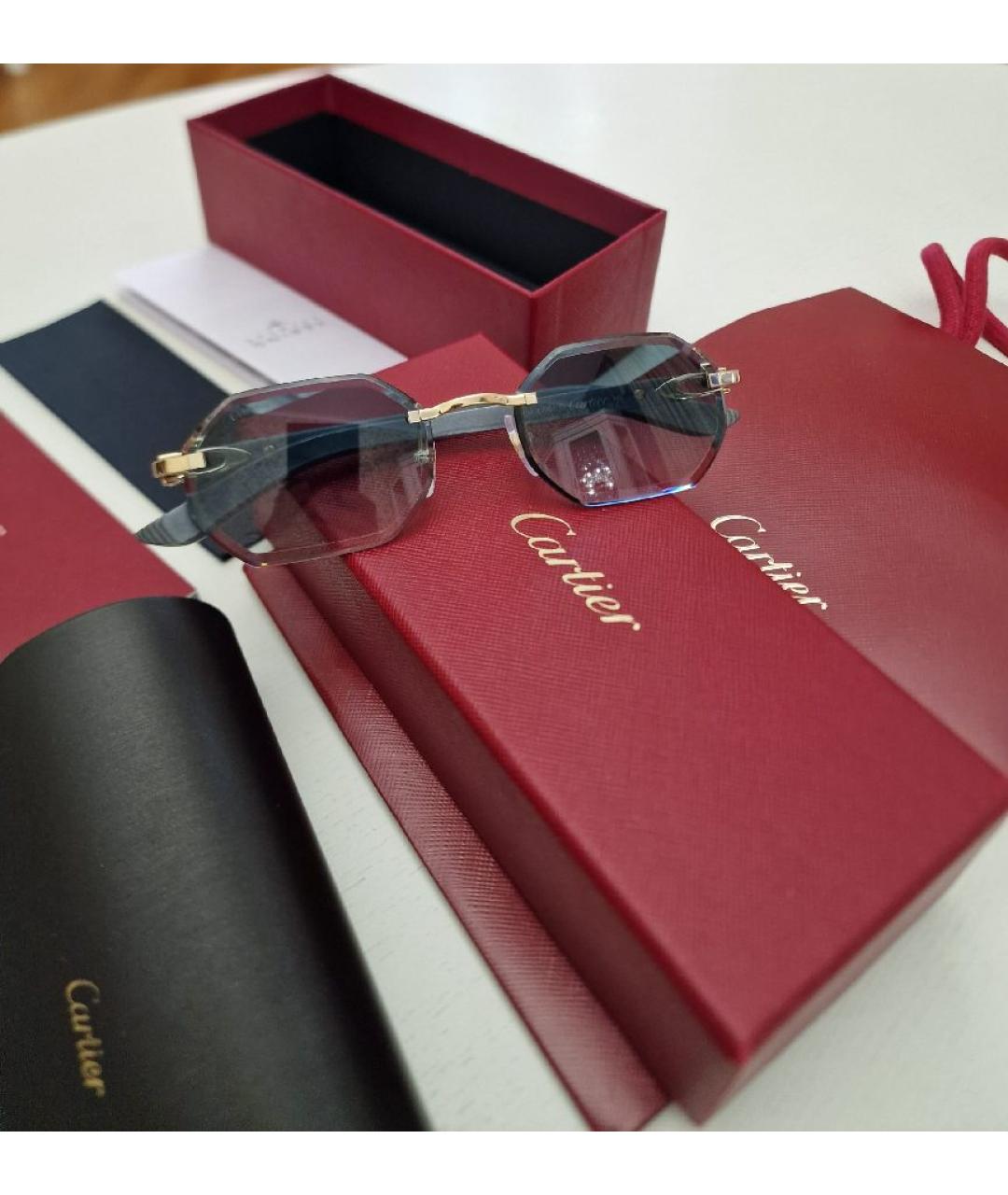CARTIER Зеленые деревянные солнцезащитные очки, фото 7