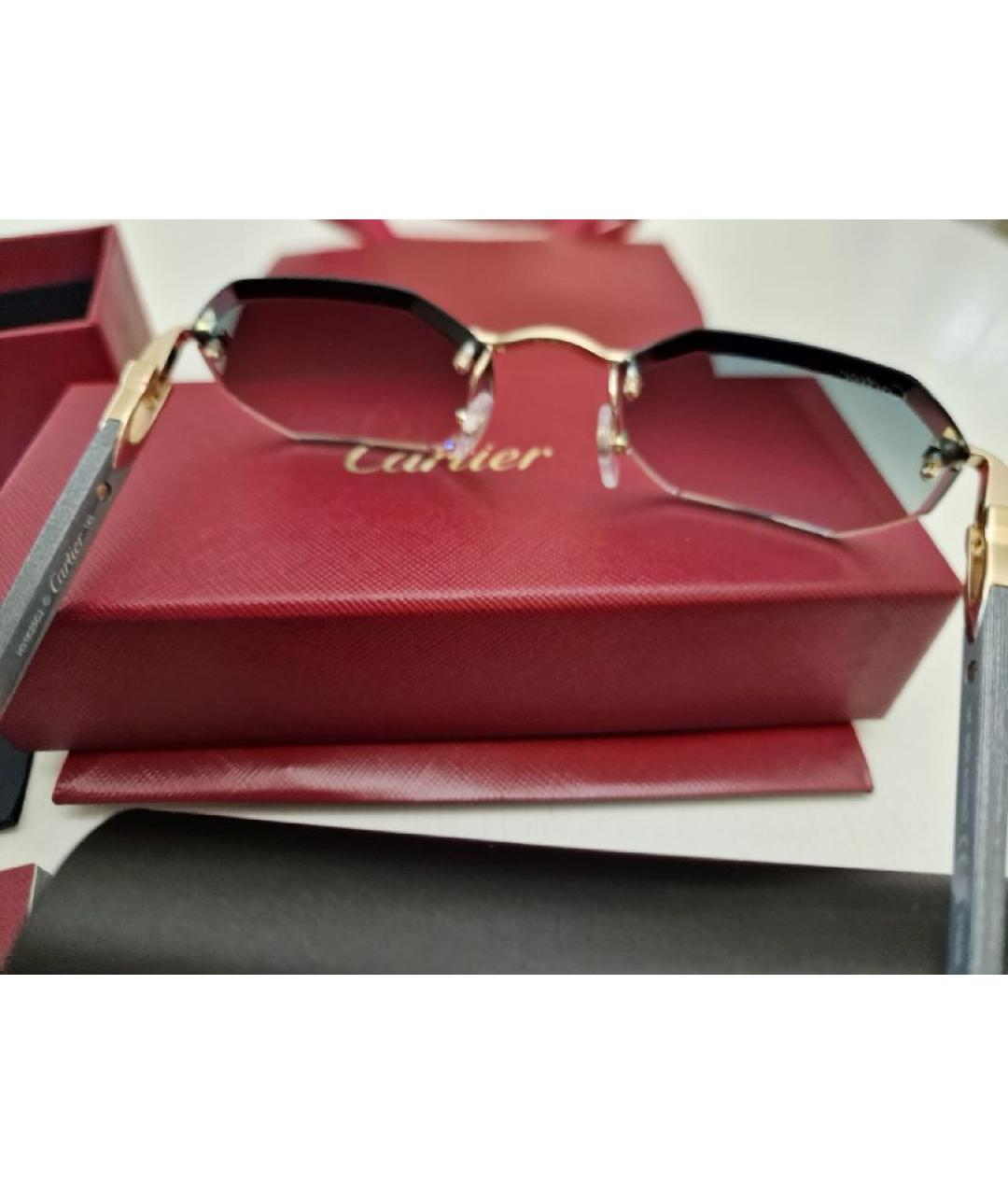 CARTIER Зеленые деревянные солнцезащитные очки, фото 3