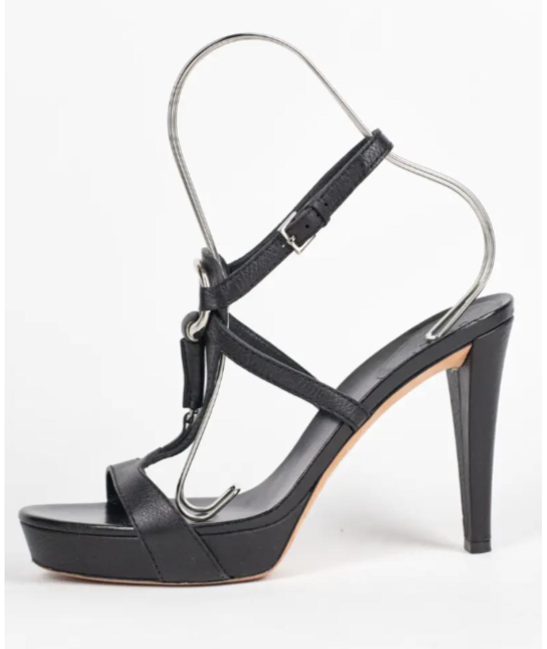 GUCCI Черные кожаные босоножки, фото 8
