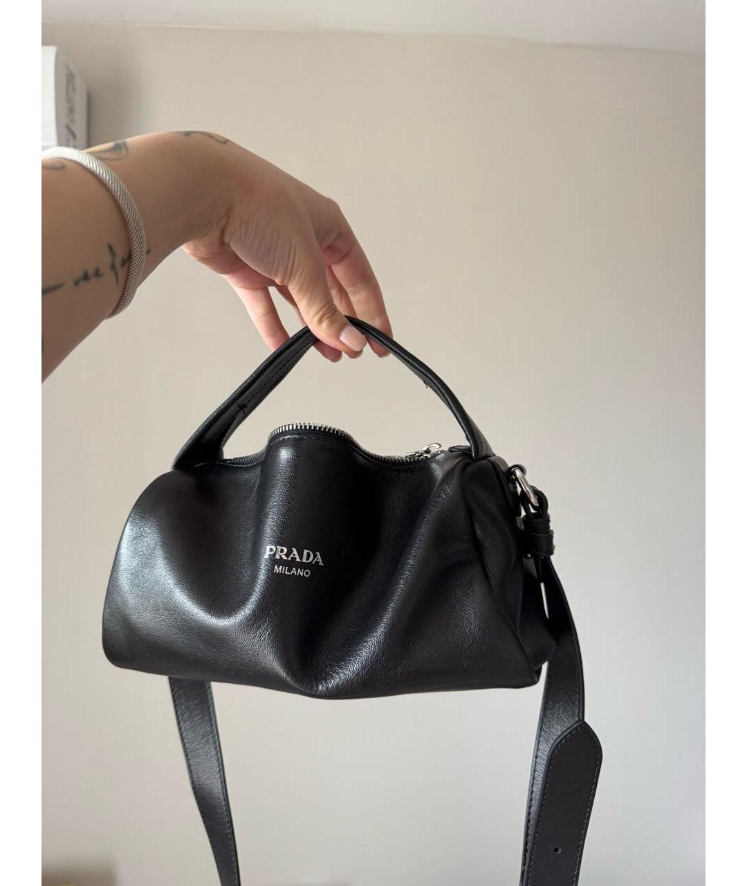PRADA Черная кожаная сумка на плечо, фото 4