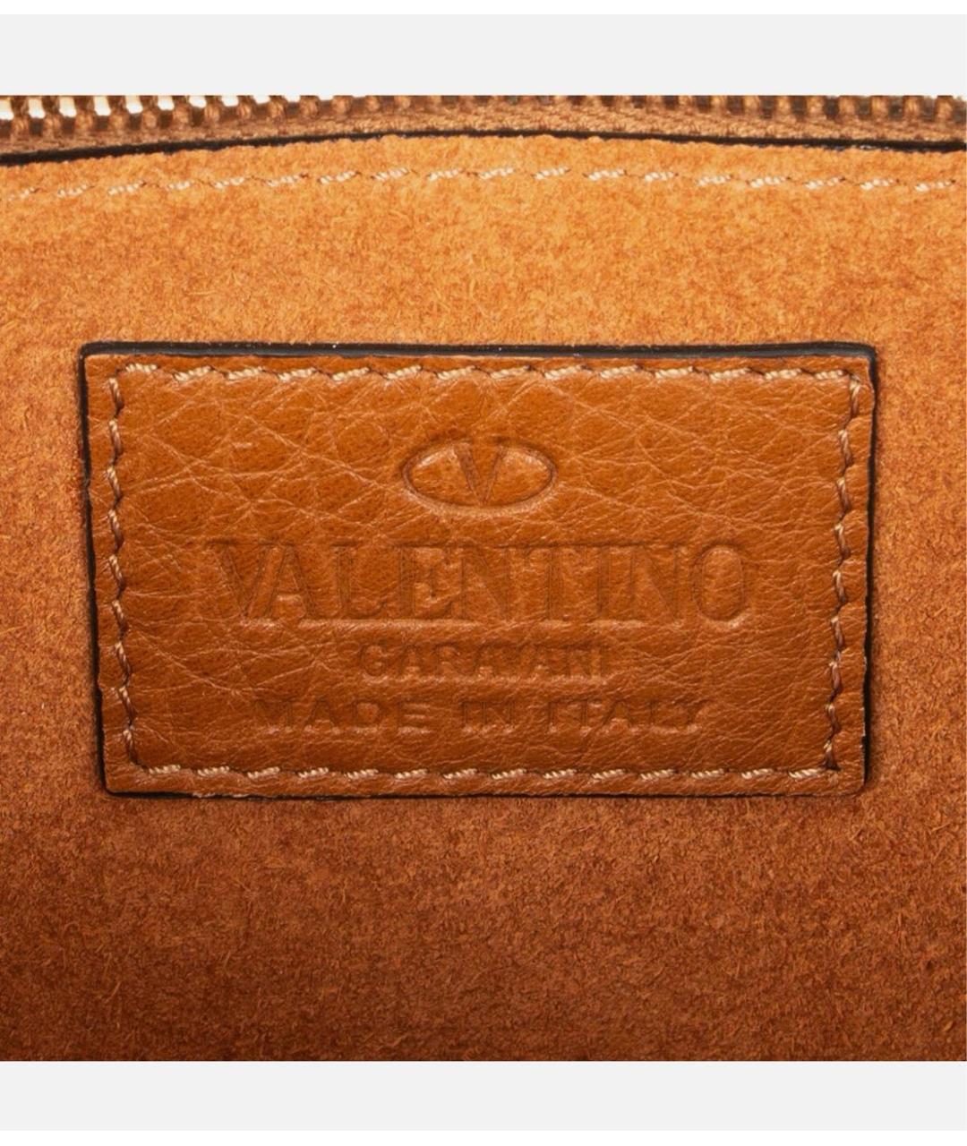 VALENTINO Коричневая кожаная сумка через плечо, фото 5