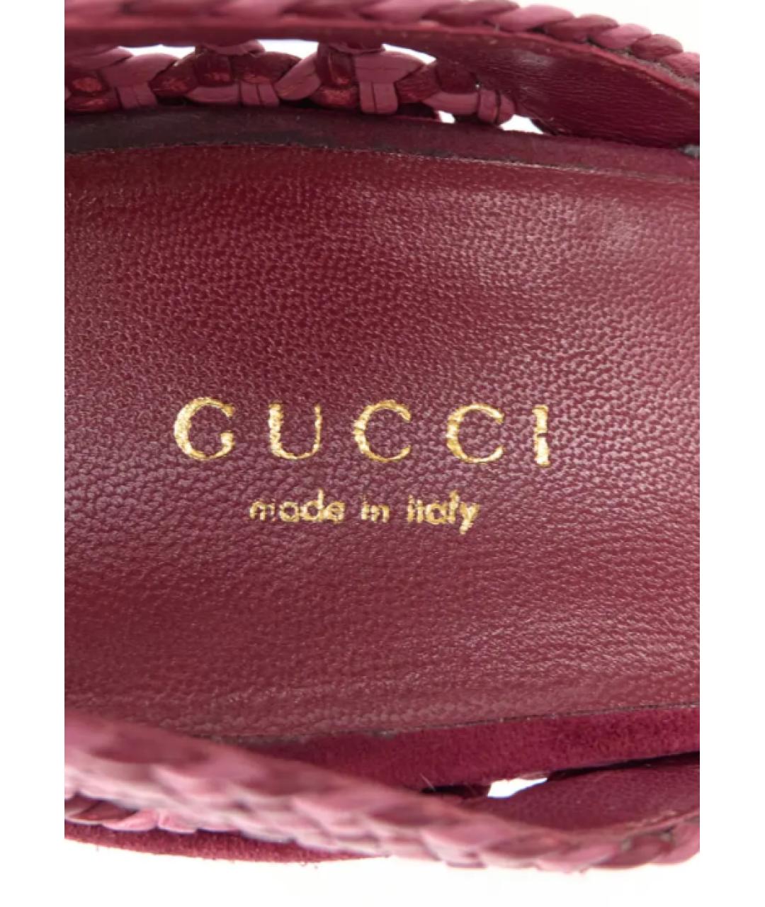 GUCCI Розовые кожаные босоножки, фото 3