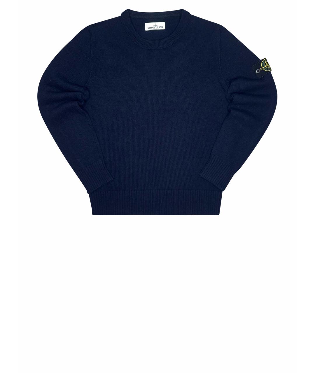 STONE ISLAND Темно-синий шерстяной джемпер / свитер, фото 1