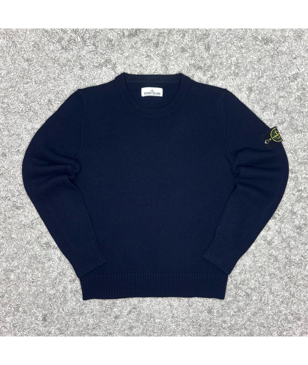 STONE ISLAND Темно-синий шерстяной джемпер / свитер, фото 6