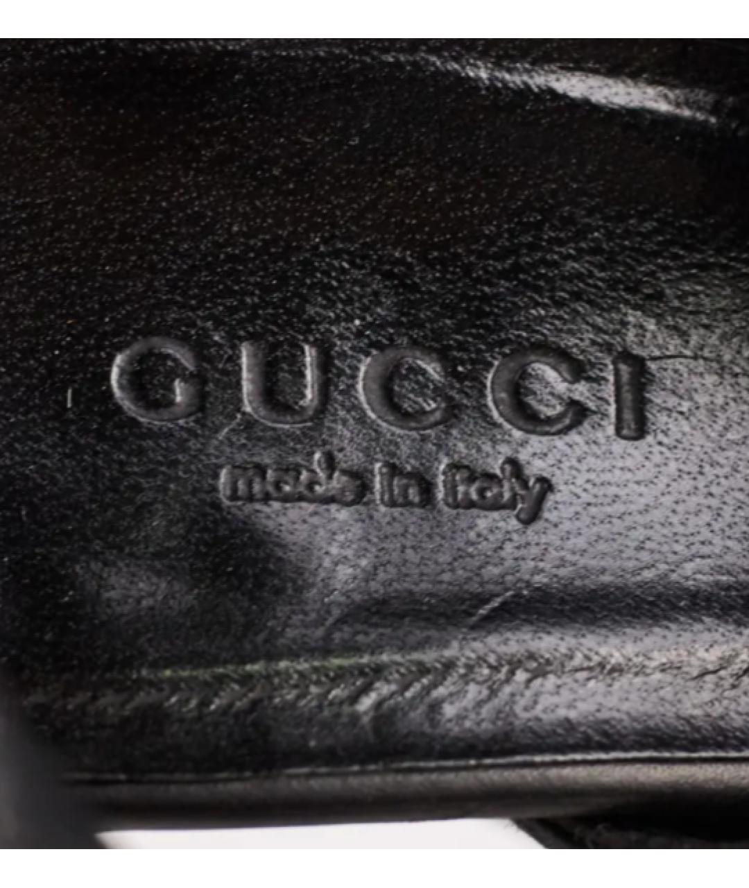 GUCCI Черные кожаные босоножки, фото 3