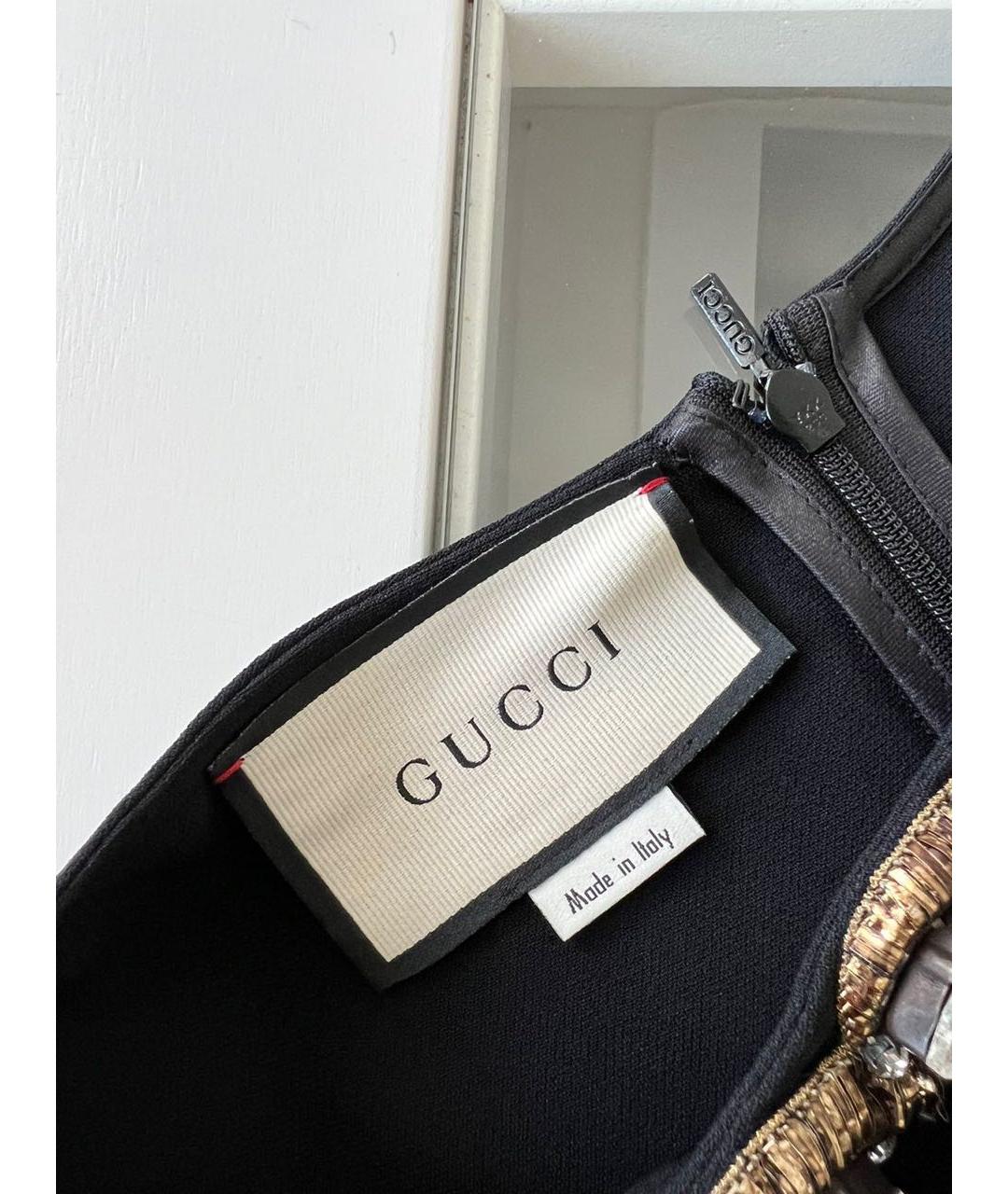 GUCCI Черное вискозное вечернее платье, фото 3