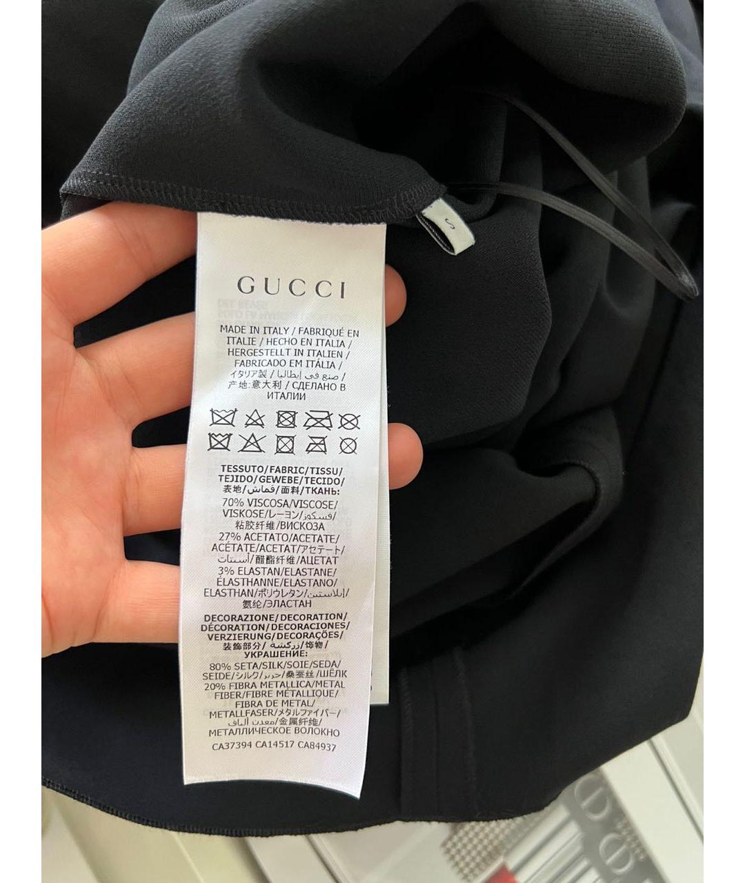 GUCCI Черное вискозное вечернее платье, фото 7