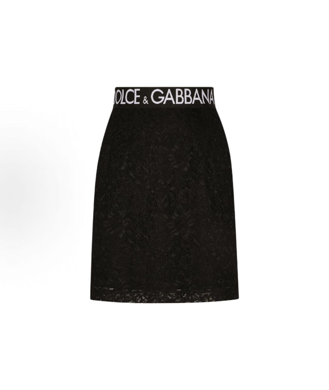 DOLCE&GABBANA Черная вискозная юбка миди, фото 7