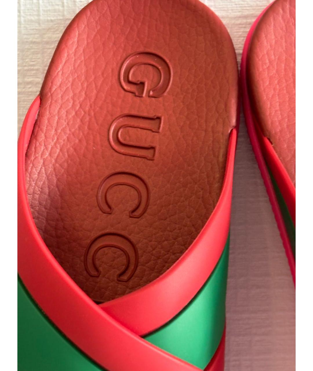 GUCCI Красные шлепанцы, фото 5