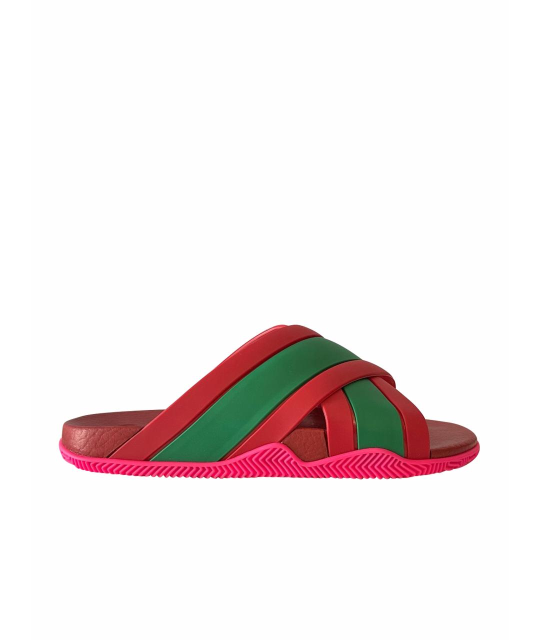 GUCCI Красные шлепанцы, фото 1