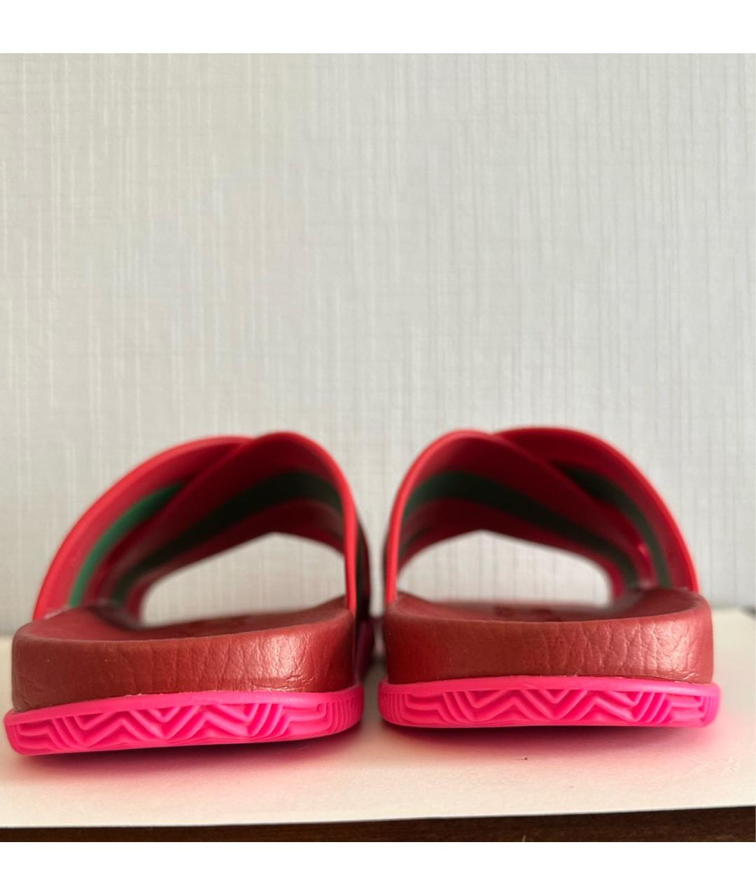 GUCCI Красные шлепанцы, фото 4