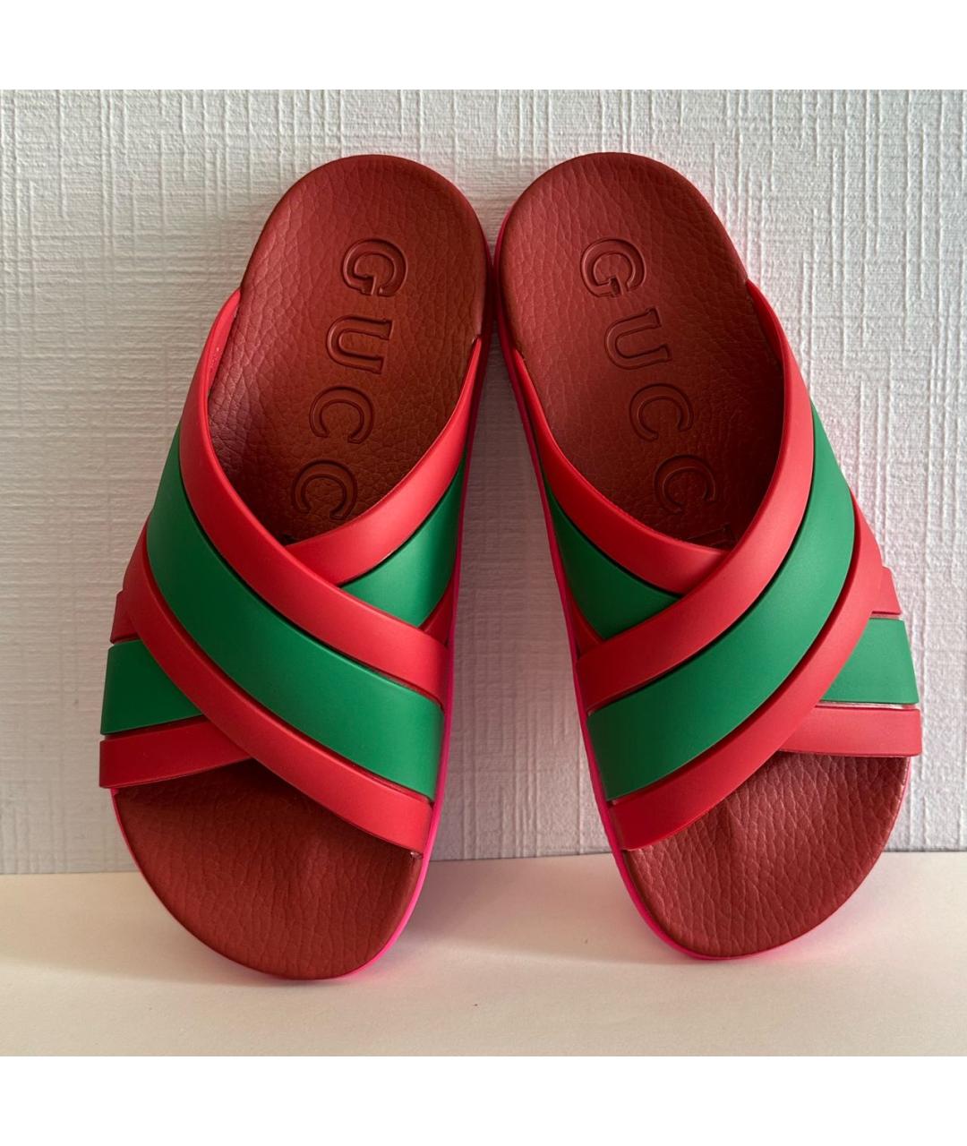 GUCCI Красные шлепанцы, фото 2