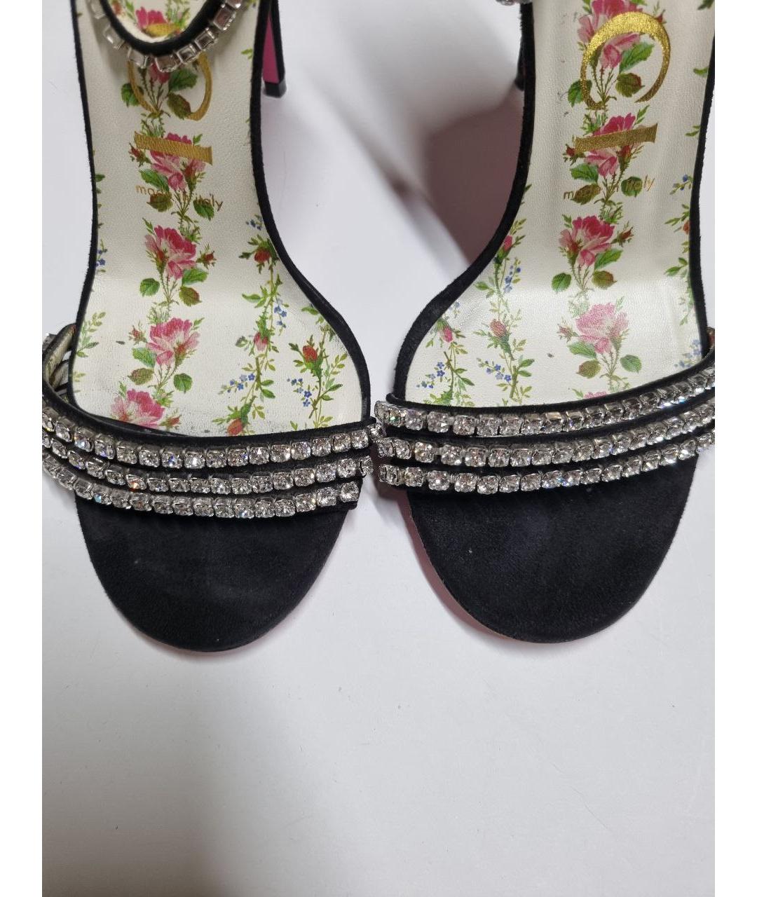 GUCCI Черные замшевые босоножки, фото 3