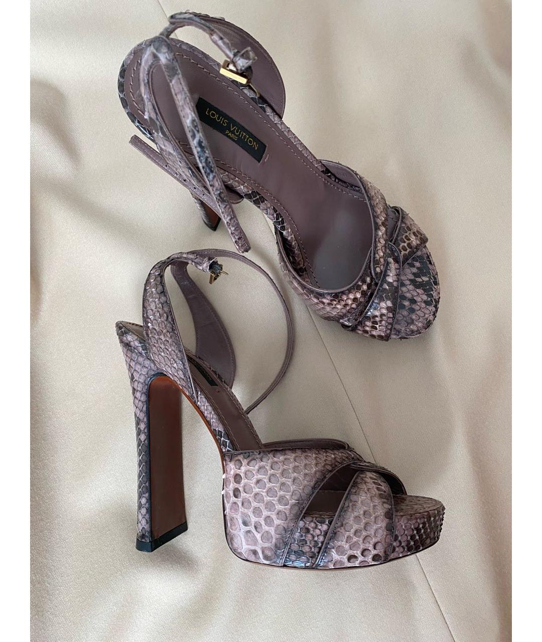 LOUIS VUITTON Мульти босоножки из экзотической кожи, фото 4