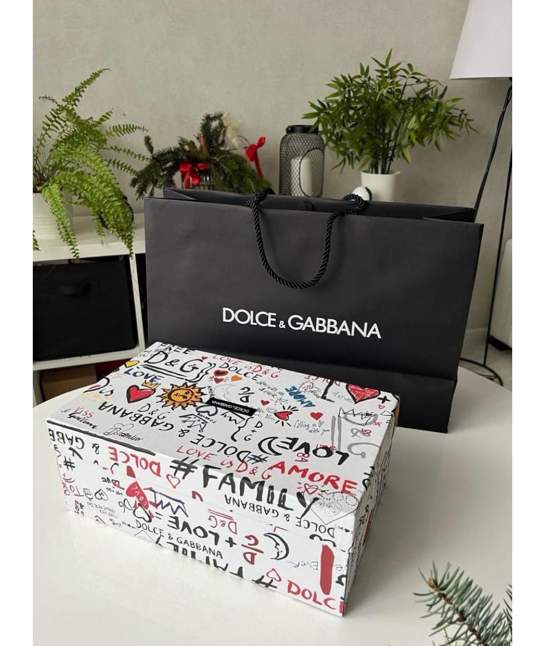 DOLCE&GABBANA Белые кожаные низкие кроссовки / кеды, фото 5