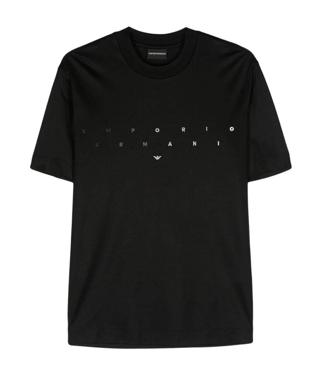 EMPORIO ARMANI Черная хлопковая футболка, фото 1
