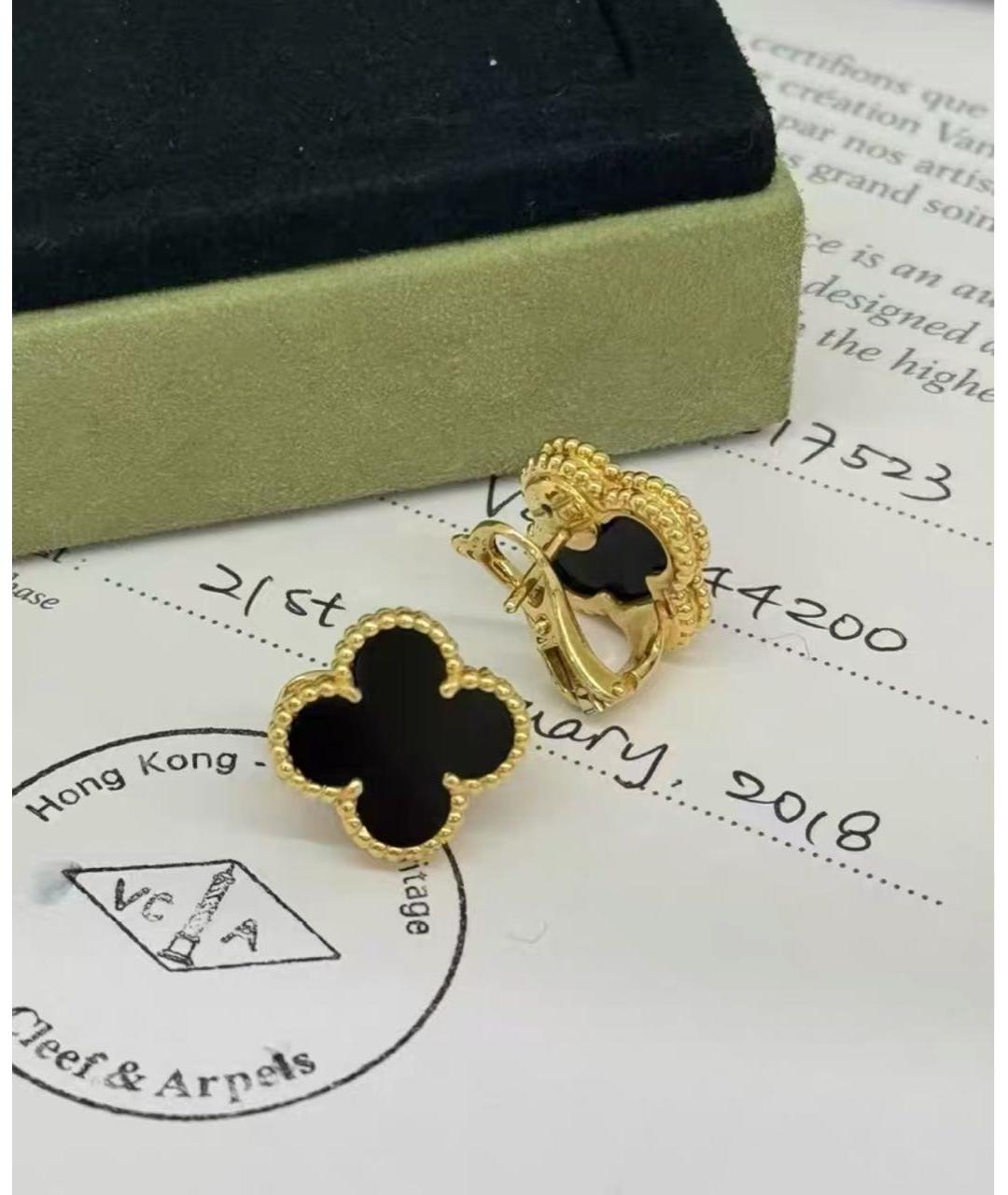 VAN CLEEF & ARPELS Черные серьги из желтого золота, фото 3