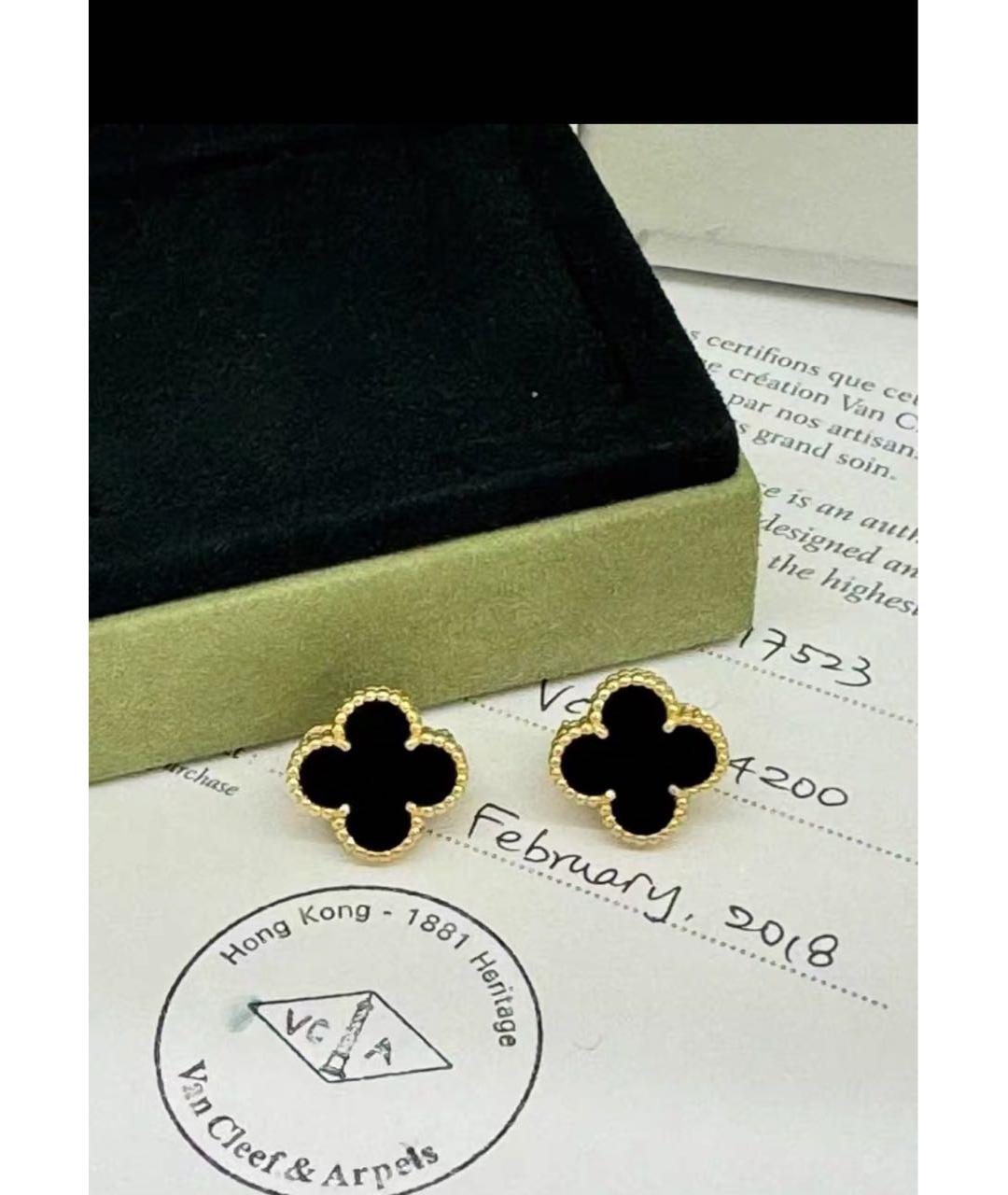 VAN CLEEF & ARPELS Черные серьги из желтого золота, фото 2