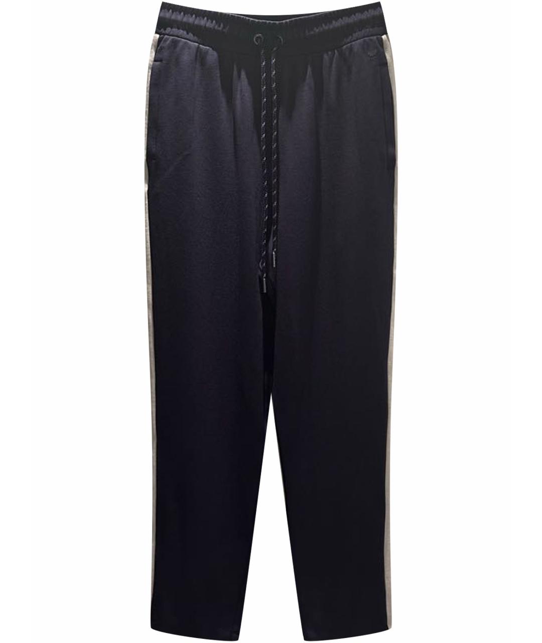 WEEKEND MAX MARA Темно-синие хлопко-эластановые брюки узкие, фото 1