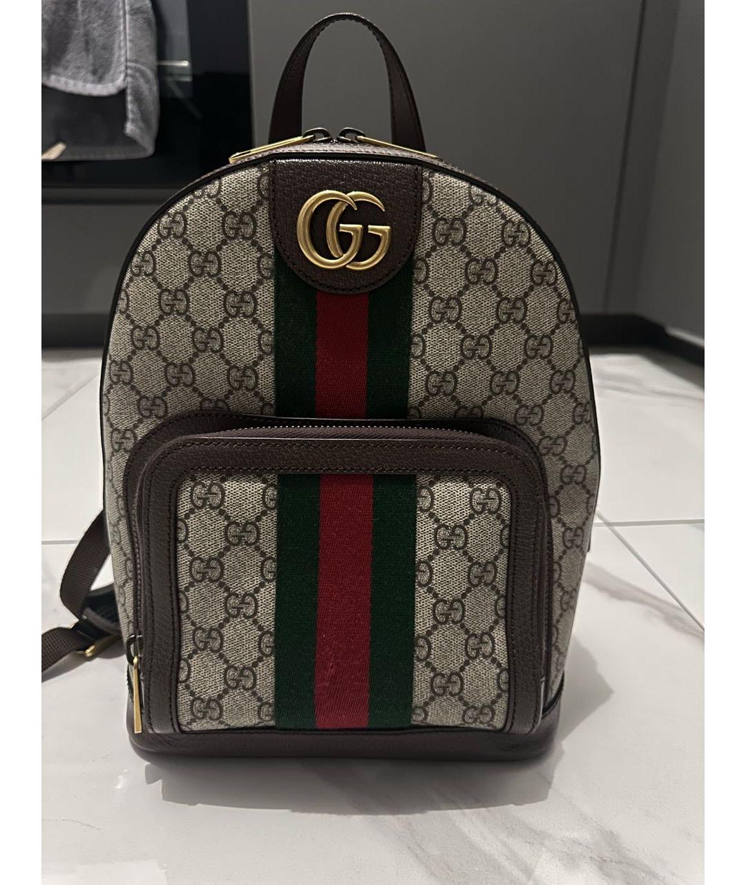 GUCCI Бежевый деним рюкзак, фото 5