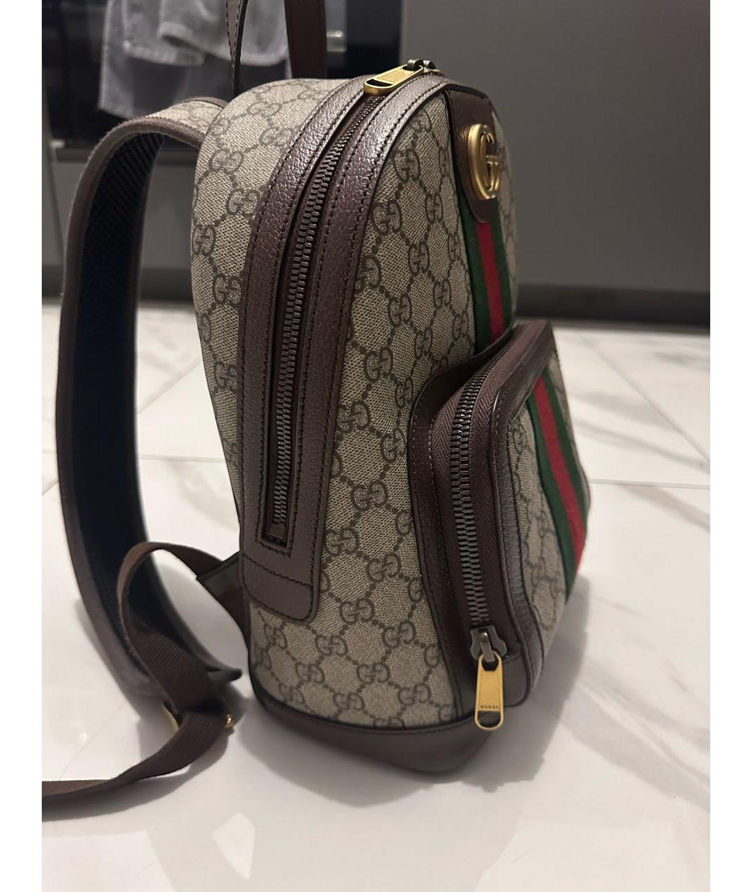 GUCCI Бежевый деним рюкзак, фото 2