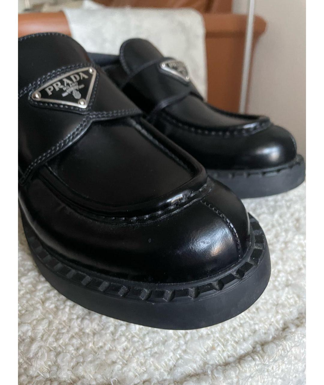 PRADA Черные кожаные лоферы, фото 8