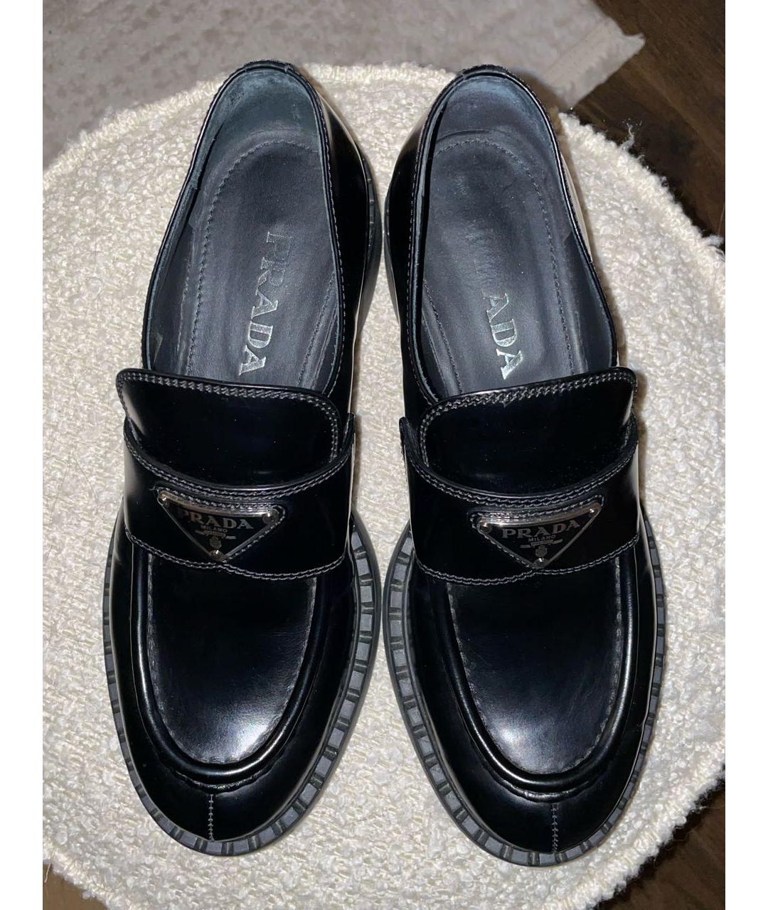 PRADA Черные кожаные лоферы, фото 4