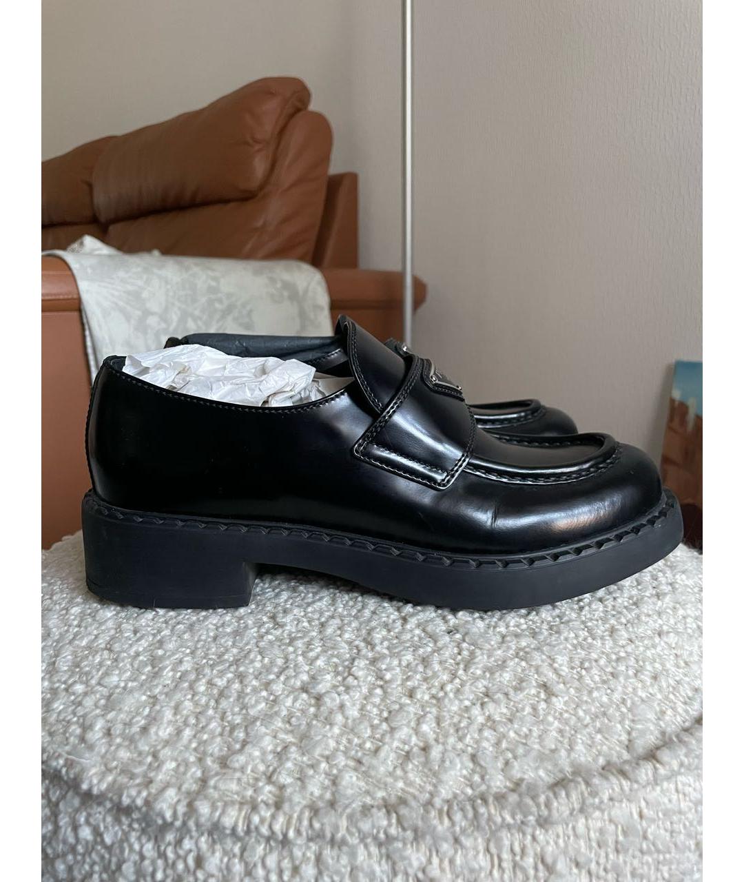 PRADA Черные кожаные лоферы, фото 2