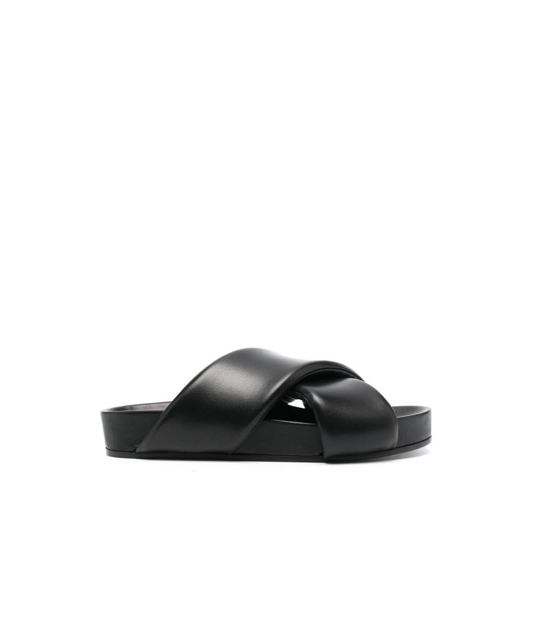 JIL SANDER Черные кожаные босоножки, фото 5