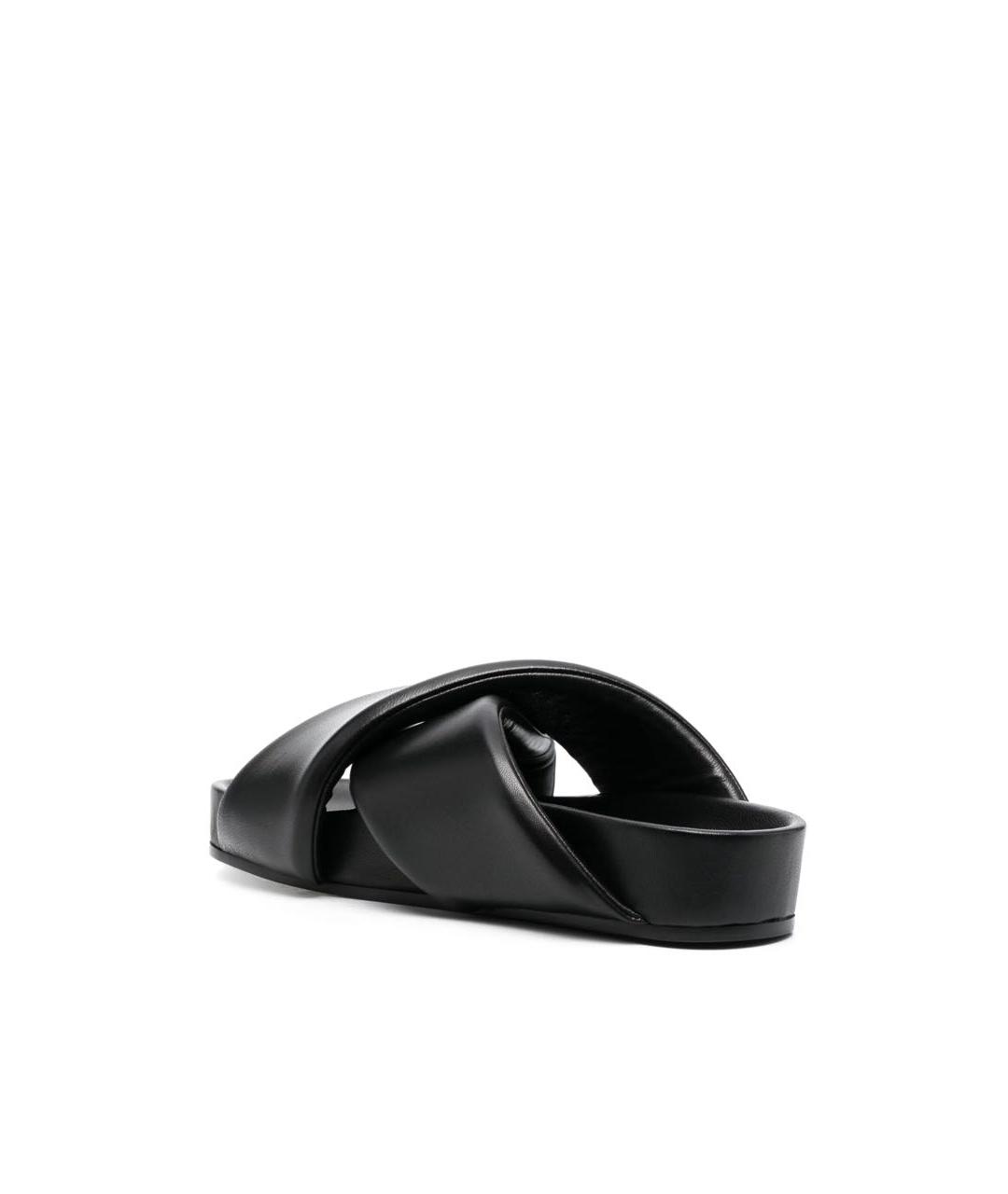 JIL SANDER Черные кожаные босоножки, фото 4
