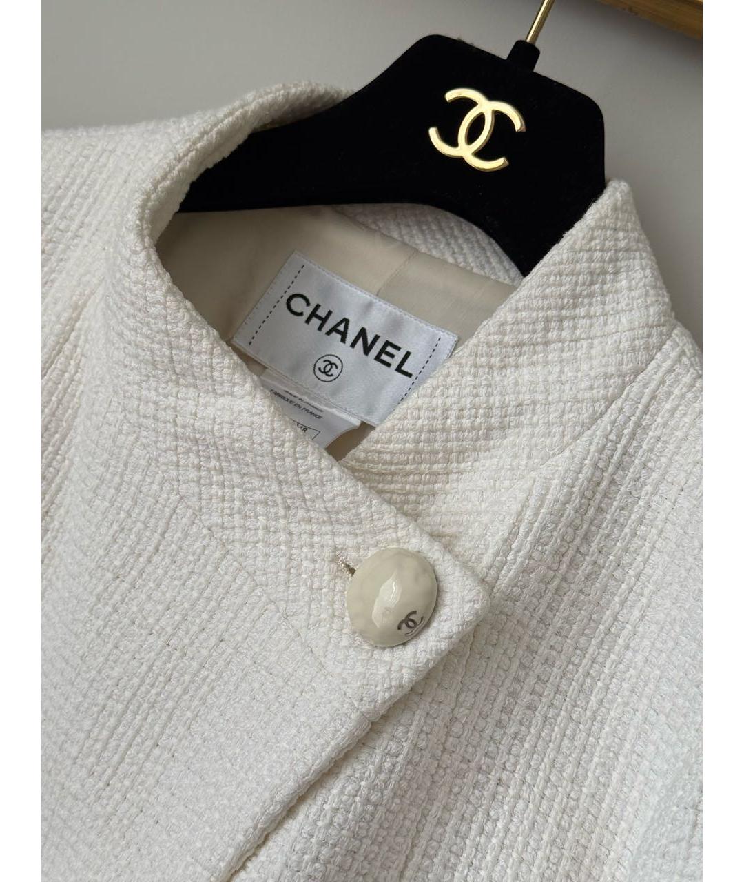 CHANEL Белый хлопковый жакет/пиджак, фото 6