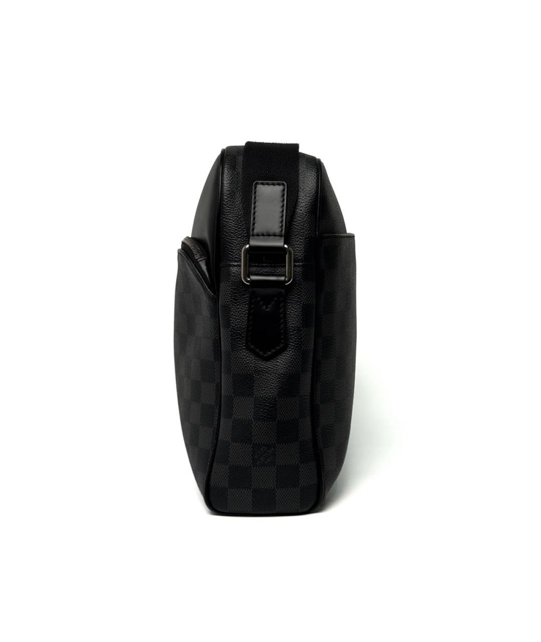LOUIS VUITTON Черная кожаная сумка на плечо, фото 5