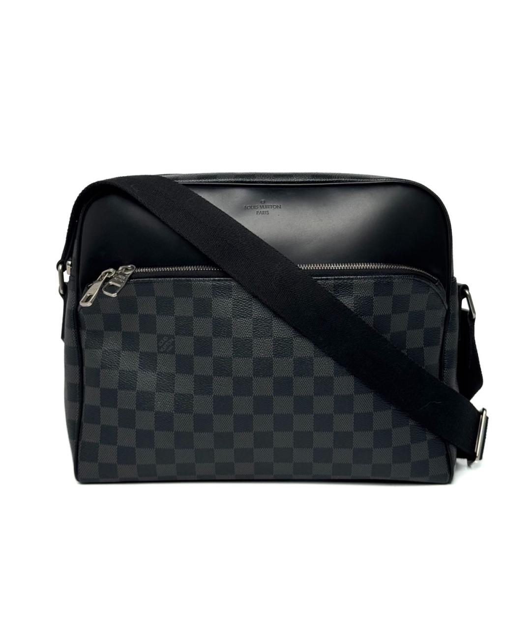 LOUIS VUITTON Черная кожаная сумка на плечо, фото 1