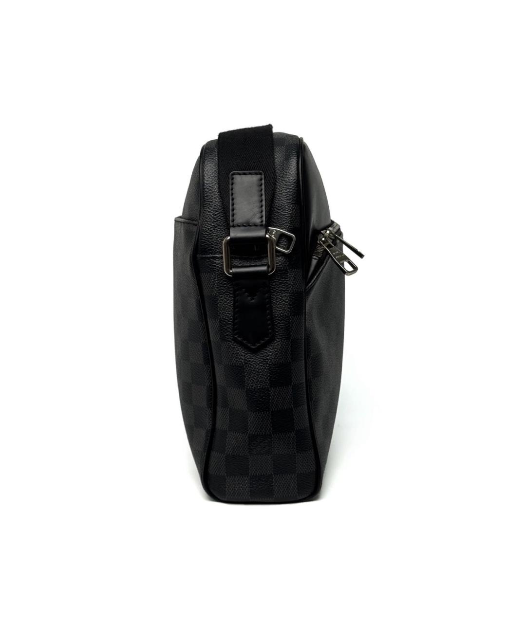 LOUIS VUITTON Черная кожаная сумка на плечо, фото 4
